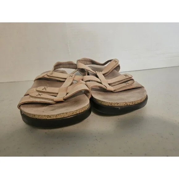 SAS Tripad Comfort Sorrento Linen Ivory Beige Leather Strappy Sandals Size 11 - Picture 3 of 8